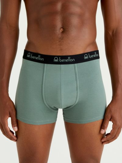 Men's Benetton Stretch Organic Cotton Boxers Light Grey | NZ746516