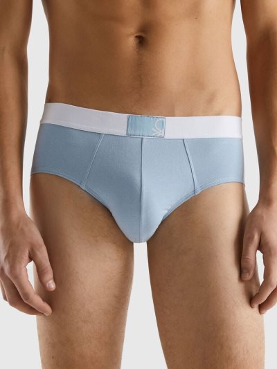 Men's Benetton Stretch Organic Cotton Briefs Sky Blue | NZ797201