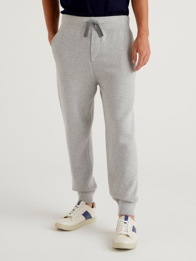 Men's Benetton Sweat Drawstring Joggers Grey | NZ625644