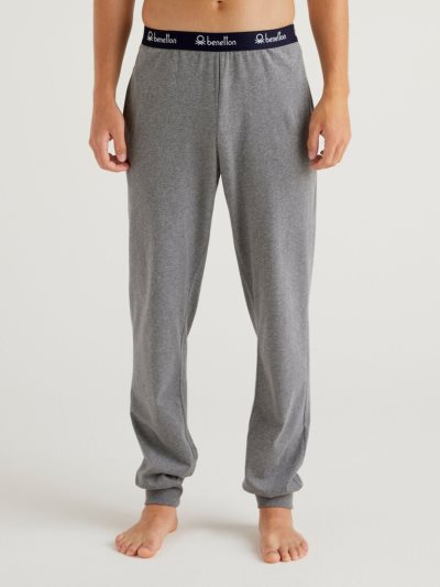 Men's Benetton Warm Cotton Trousers Dark Grey | NZ012136