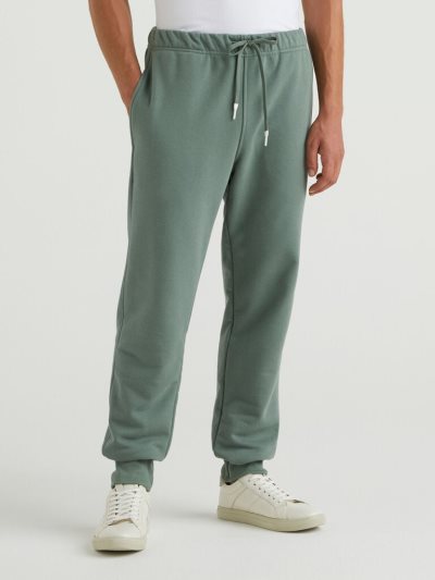 Men's Benetton Warm Drawstring Sweatpants Military Green | NZ073578