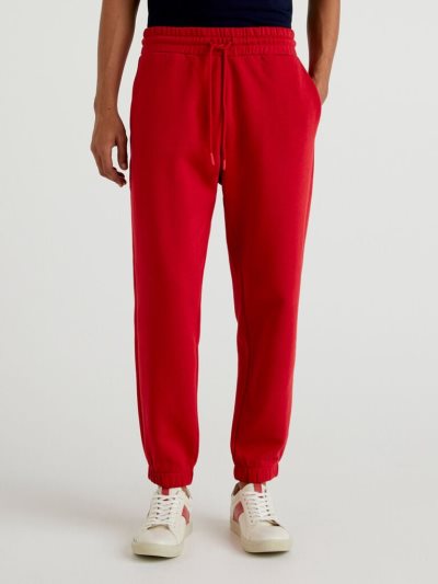 Men's Benetton Warm Sweat Joggers Red | NZ917476