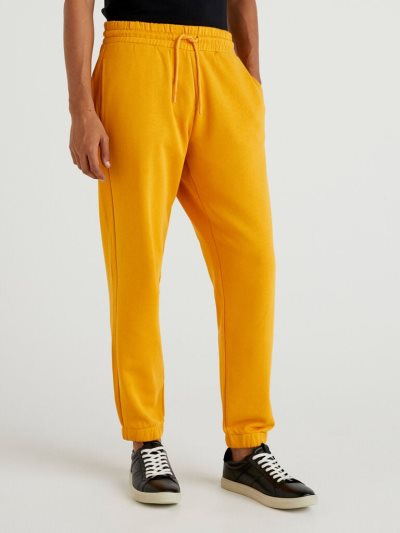 Men's Benetton Warm Sweat Joggers Yellow | NZ717644