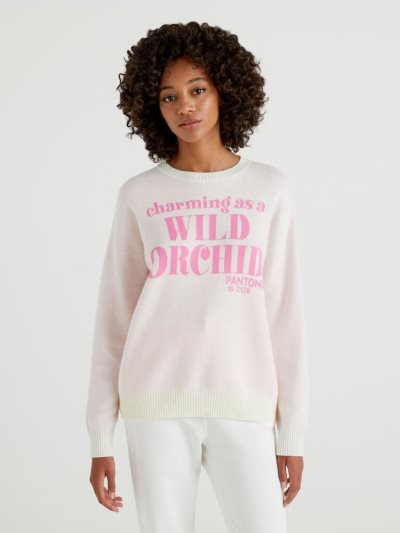 Women's Benetton Benettonxpantone™ Crew Neck Sweaters Light Pink | NZ677727