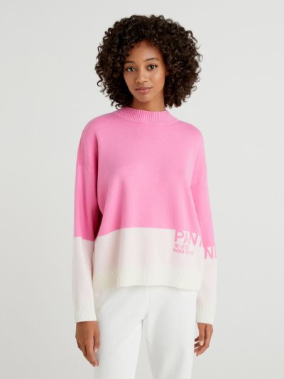 Women's Benetton Benettonxpantone™ Turtleneck High Neck Sweaters Pink | NZ739178