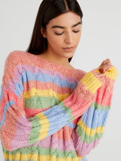 Women's Benetton Boat Neck Sweaters Multicolor | NZ892103