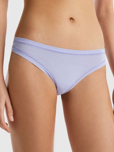 Women's Benetton Brazilian Super Stretch Organic Cotton Knickers Lavender | NZ265708