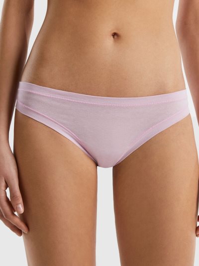 Women's Benetton Brazilian Super Stretch Organic Cotton Knickers Lilac | NZ386310