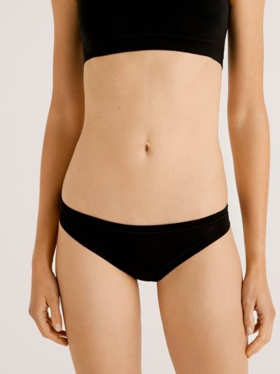 Women's Benetton Brazilian Super Stretch Organic Cotton Knickers Black | NZ610174