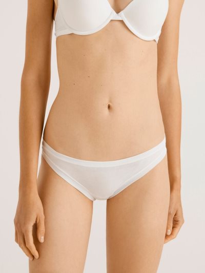 Women's Benetton Brazilian Super Stretch Organic Cotton Knickers White | NZ843445