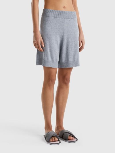 Women's Benetton Cashmere Blend Bermudas Light Grey | NZ999861