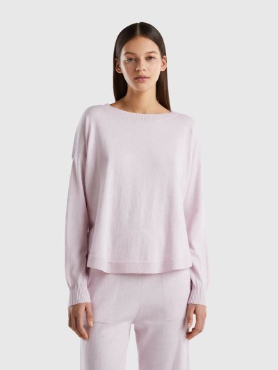Women's Benetton Cashmere Blend Sweaters Soft Pink | NZ315978