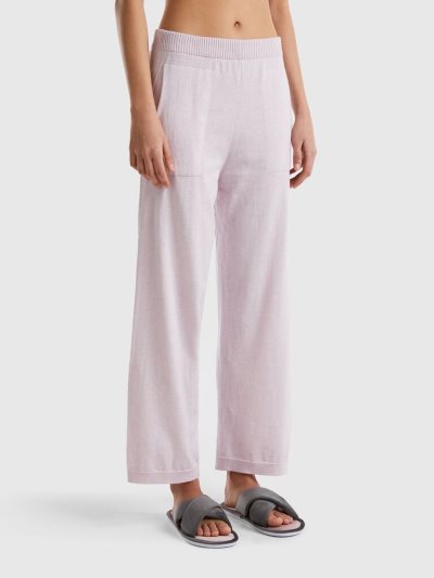 Women's Benetton Cashmere Blend Trousers Soft Pink | NZ154714