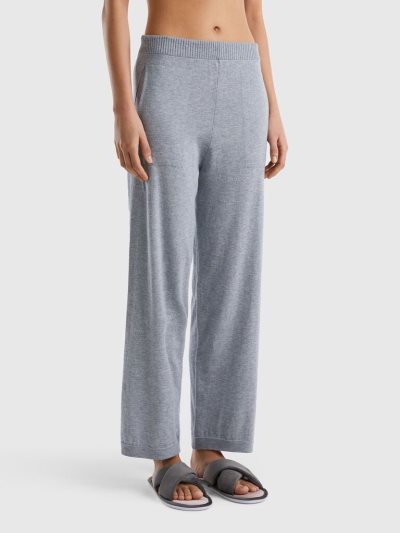 Women's Benetton Cashmere Blend Trousers Light Grey | NZ401223