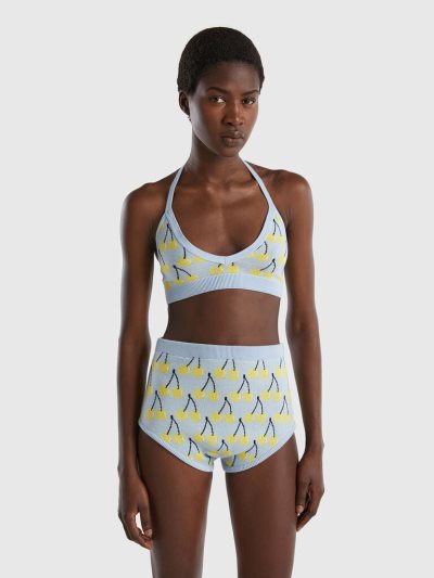 Women's Benetton Cherry Pattern Bra Tanks Light Blue | NZ747966