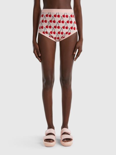 Women's Benetton Cherry Pattern Culottes Pink | NZ038648