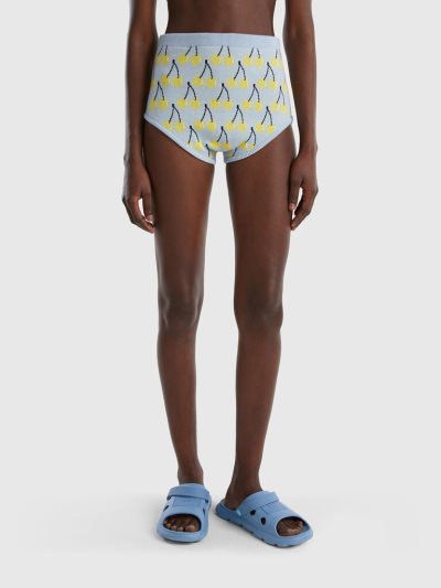 Women's Benetton Cherry Pattern Culottes Light Blue | NZ851437