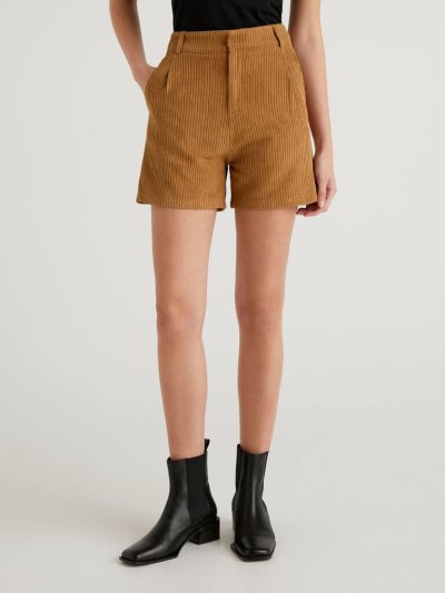Women's Benetton Corduroy Bermudas Camel | NZ282484