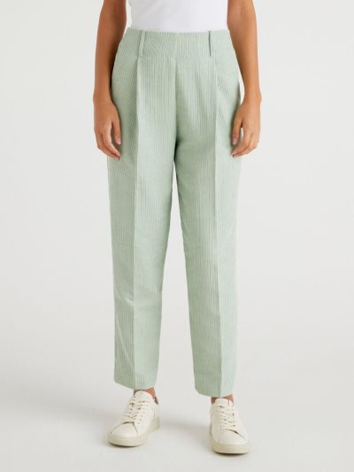 Women's Benetton Corduroy Trousers Aqua | NZ953123