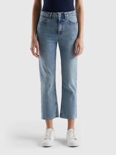 Women's Benetton Cropped Five-pocket Jeans Sky Blue | NZ530745
