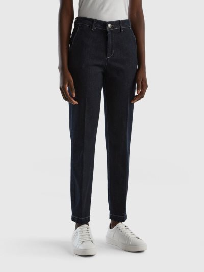 Women's Benetton Denim Slim Fit Chinos Black | NZ011155