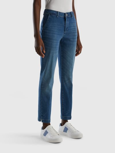 Women's Benetton Denim Slim Fit Chinos Blue | NZ237942