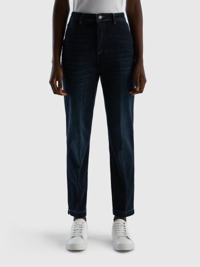 Women's Benetton Denim Slim Fit Chinos Dark Blue | NZ543472
