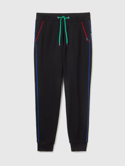 Women's Benetton Drawstring Sweatpants Black | NZ985002