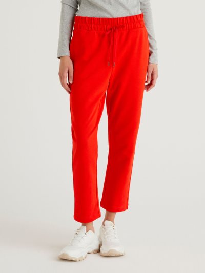 Women's Benetton Drawstring Sweatpants Red | NZ679419