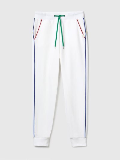 Women's Benetton Drawstring Sweatpants White | NZ750411