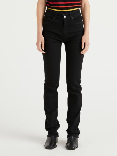 Women's Benetton Five-pocket Bootcut Jeans Black | NZ275807