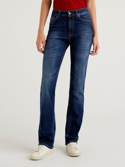 Women's Benetton Five-pocket Bootcut Jeans Blue | NZ504579