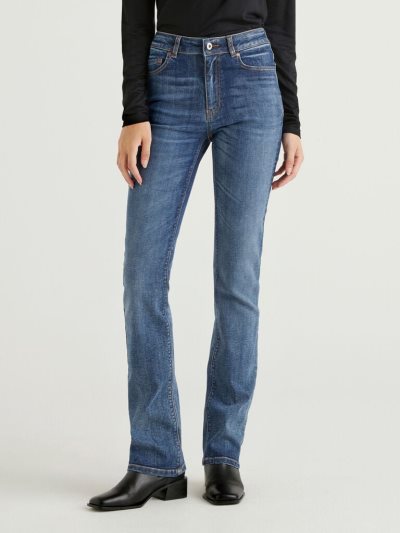 Women's Benetton Five-pocket Bootcut Jeans Air Force Blue | NZ788118