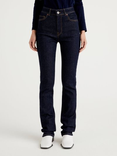 Women's Benetton Five-pocket Bootcut Jeans Dark Blue | NZ993137