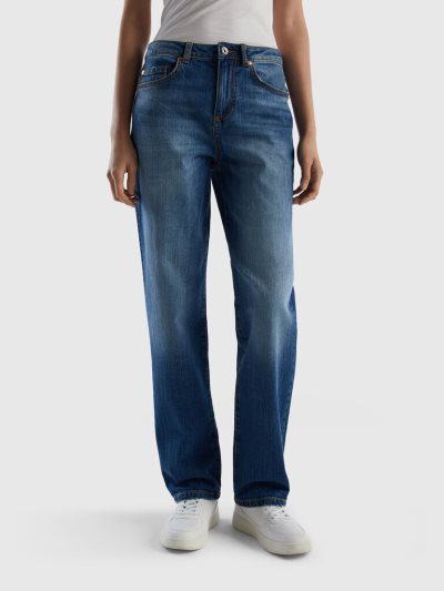 Women's Benetton Five-pocket Straight Leg Jeans Blue | NZ652031