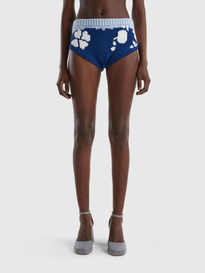 Women's Benetton Floral Inlay Culottes Blue | NZ130574