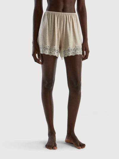 Women's Benetton Flowy Lace Shorts Grey | NZ629045
