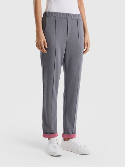 Women's Benetton Flowy Pockets Trousers Grey | NZ242949