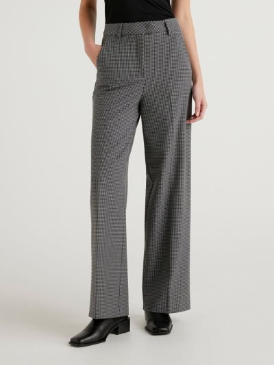 Women's Benetton Flowy Wide Leg Trousers Dark Grey | NZ471210