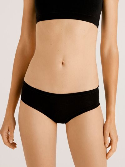 Women's Benetton High-rise Super Stretch Organic Cotton Knickers Black | NZ083026