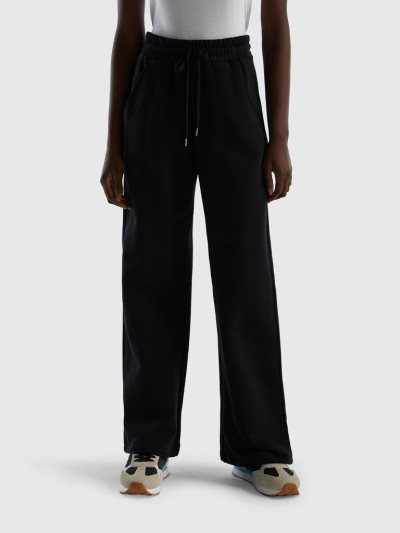 Women's Benetton High-waisted Sweatpants Black | NZ458025