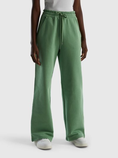Women's Benetton High-waisted Sweatpants Green | NZ835182