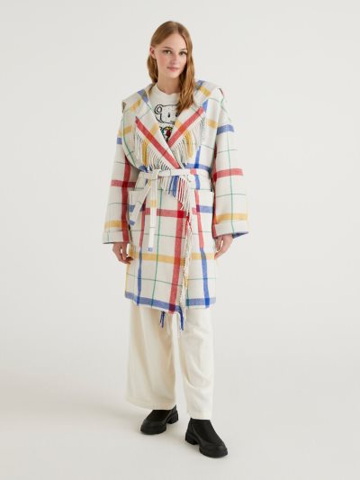 Women's Benetton Jccxucb Check Coats Multi-color | NZ475841