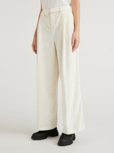 Women's Benetton Jccxucb Oversized Velvet Trousers White | NZ577375