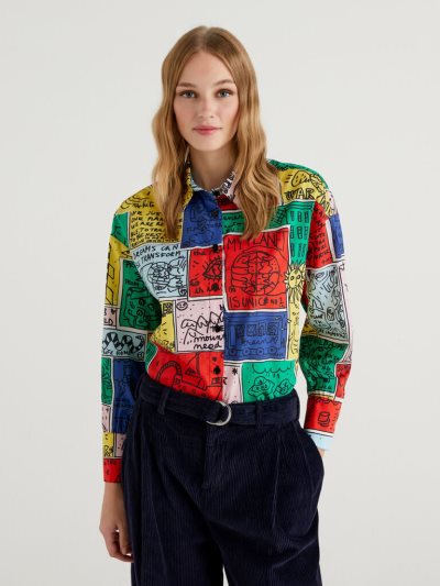 Women's Benetton Jccxucb Patchwork Shirts Multi-color | NZ220722