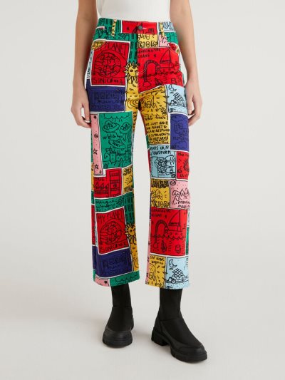 Women's Benetton Jccxucb Patchwork Trousers Multi-color | NZ448703