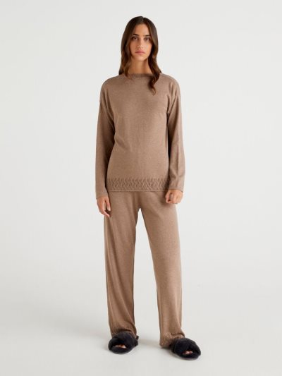 Women's Benetton Knit 100% Cotton Matching Sets Orange | NZ492497