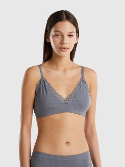 Women's Benetton Knit Triangle Bras Grey | NZ971787