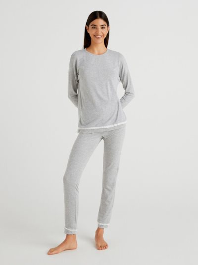 Women's Benetton Lace Details Matching Sets Grey | NZ589536