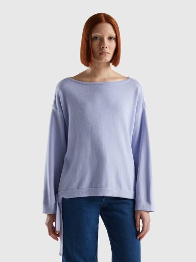 Women's Benetton Laces And Boat Neck Sweaters Lavender | NZ766956